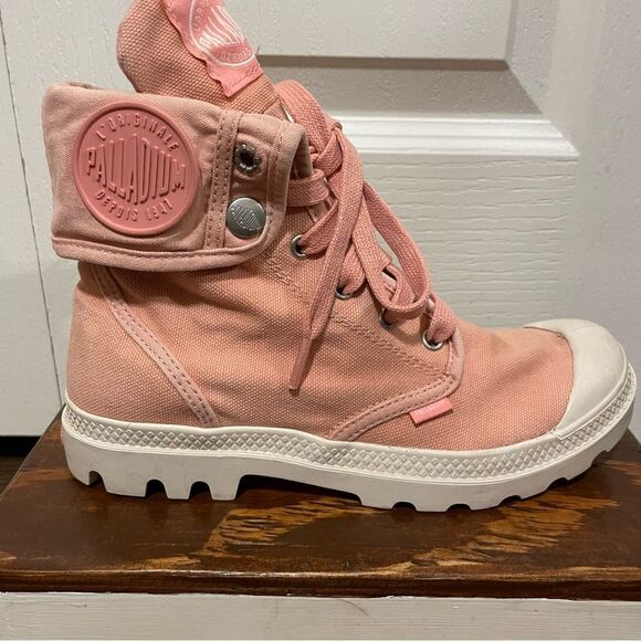 PALLADIUM Women’s Baggy Foldover Lace-up Boot Rose Brick Pink Size 4.5 - Picture 3 of 13